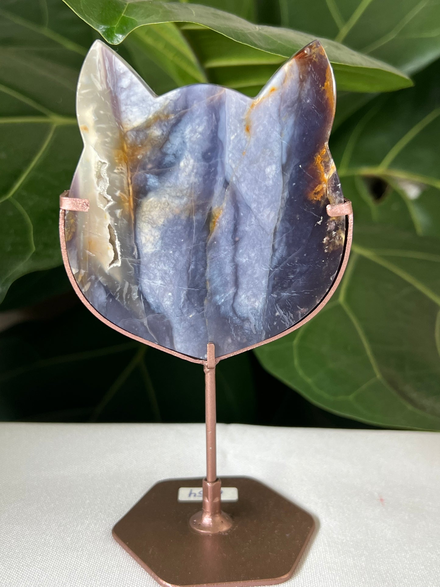 Purple Chalcedony Cat Head