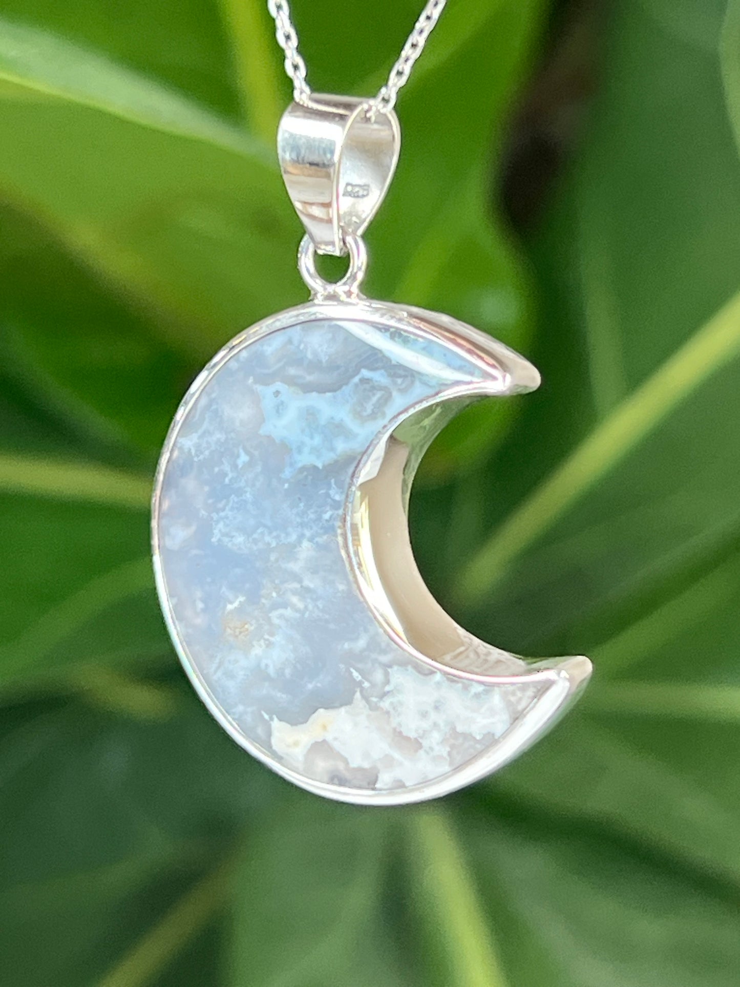 Blue Plume Moon Pendant