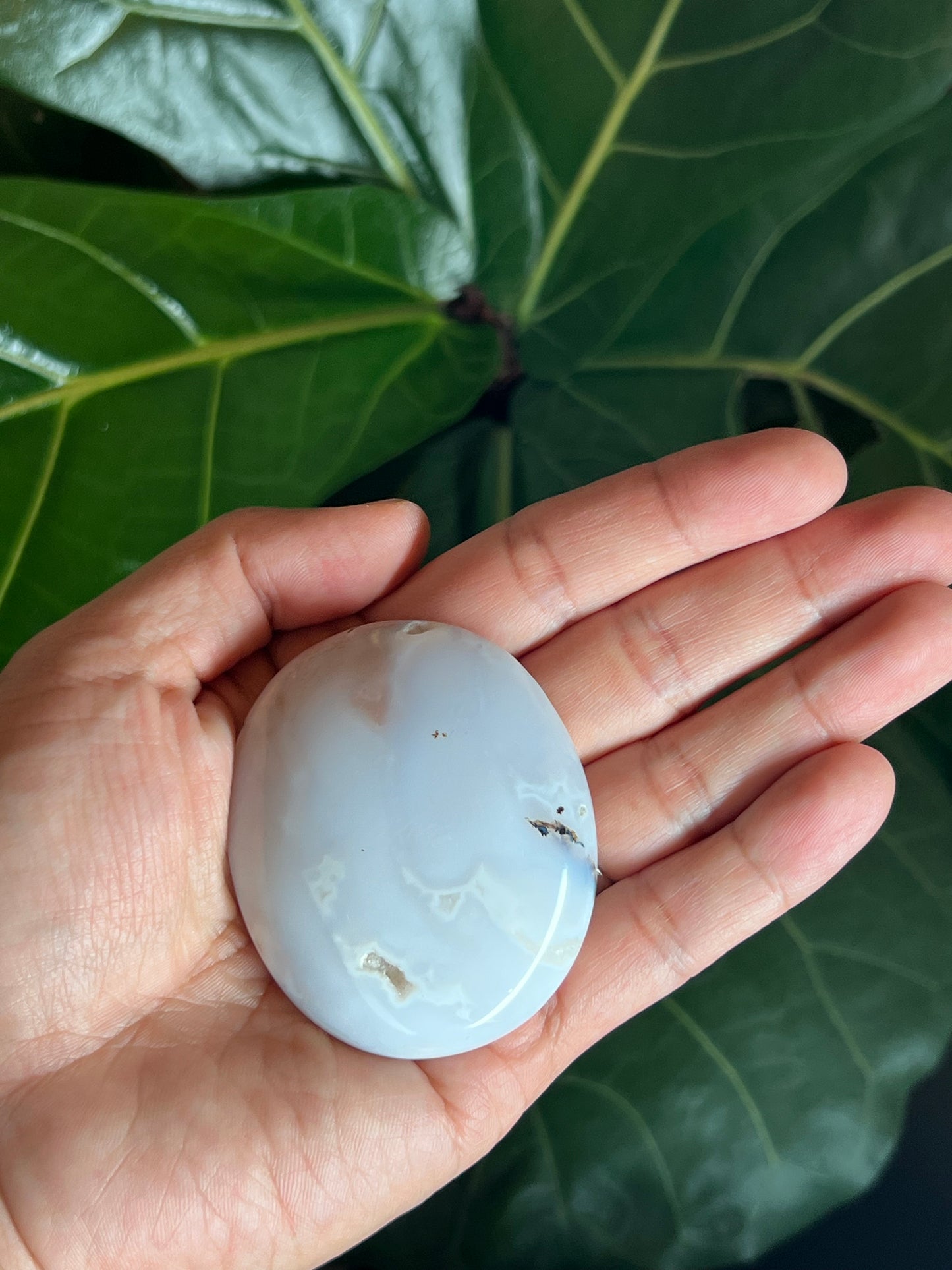 White Plume Agate Palmstone