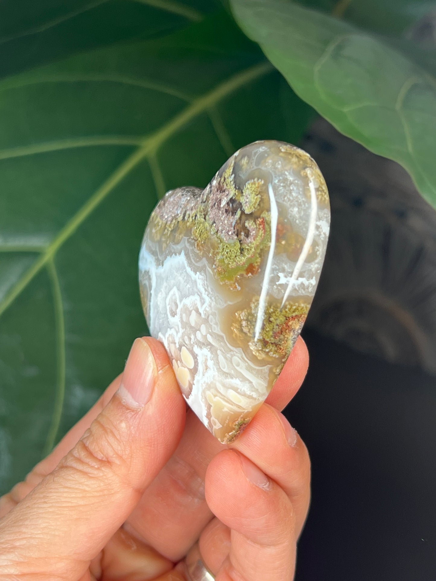 Scenic Moss Agate Heart