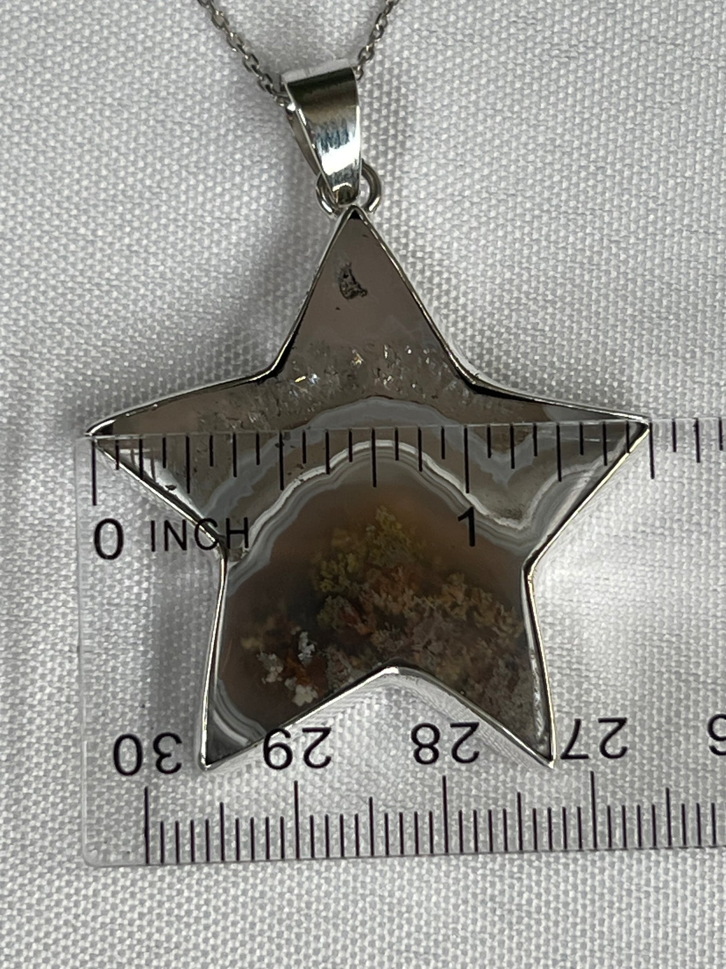 Scenic Moss Agate Star Pendant