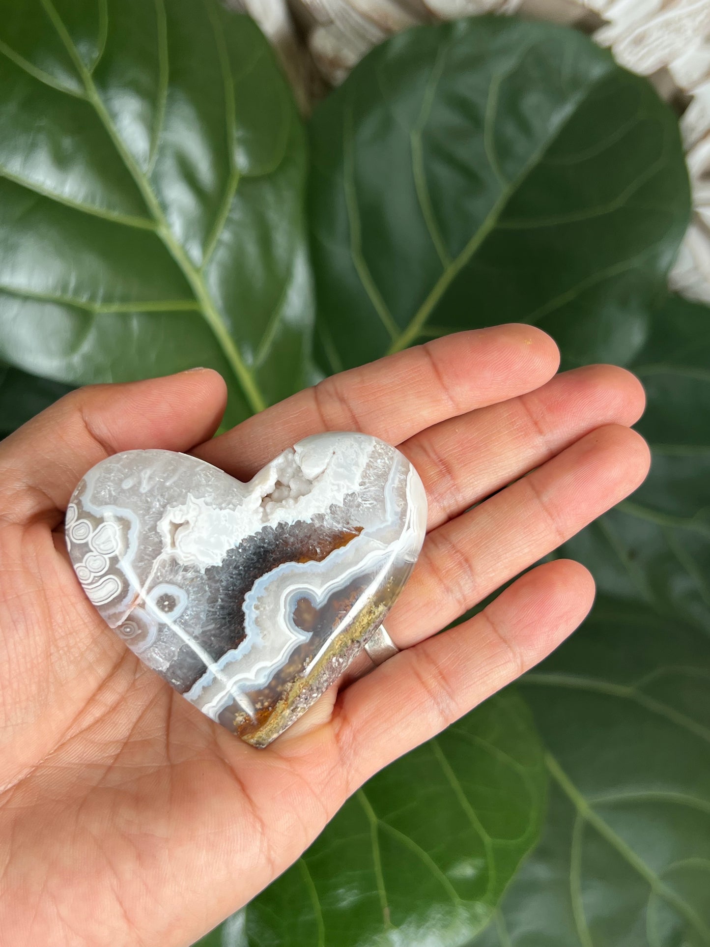 Scenic Moss Agate Heart