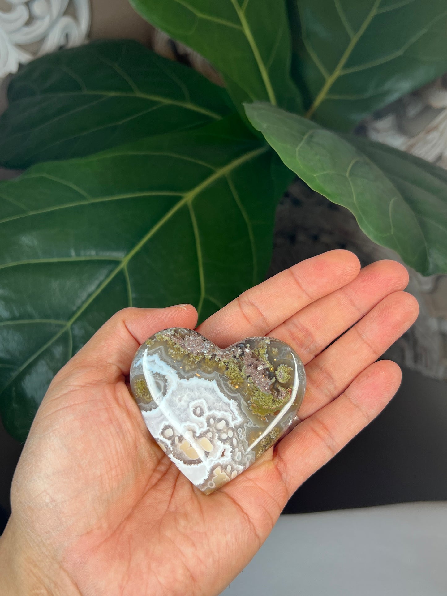 Scenic Moss Agate Heart