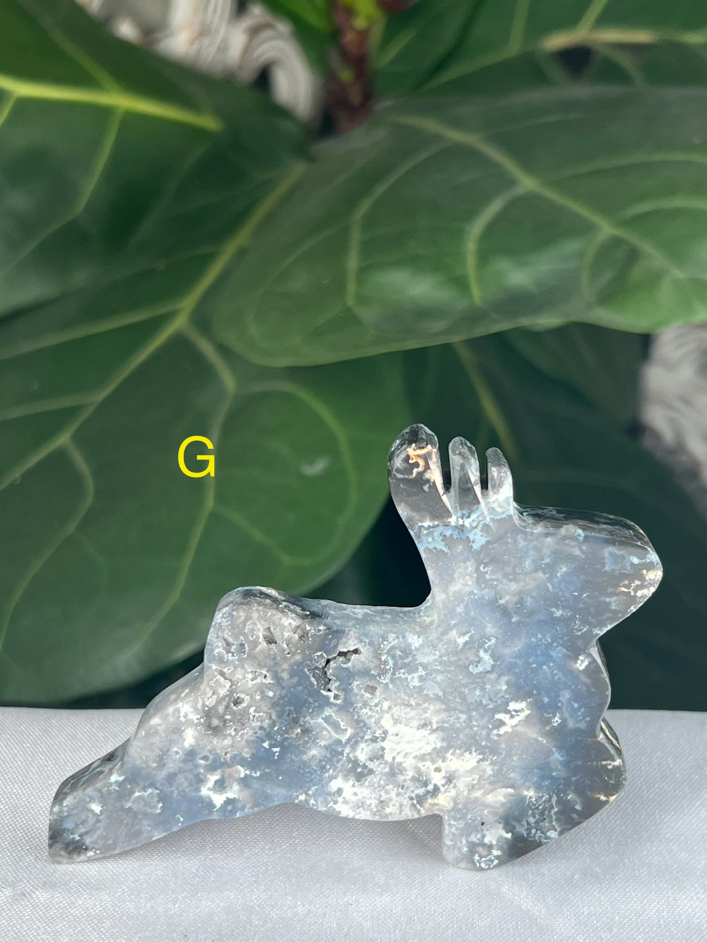 Blue Plume Agate Reindeer