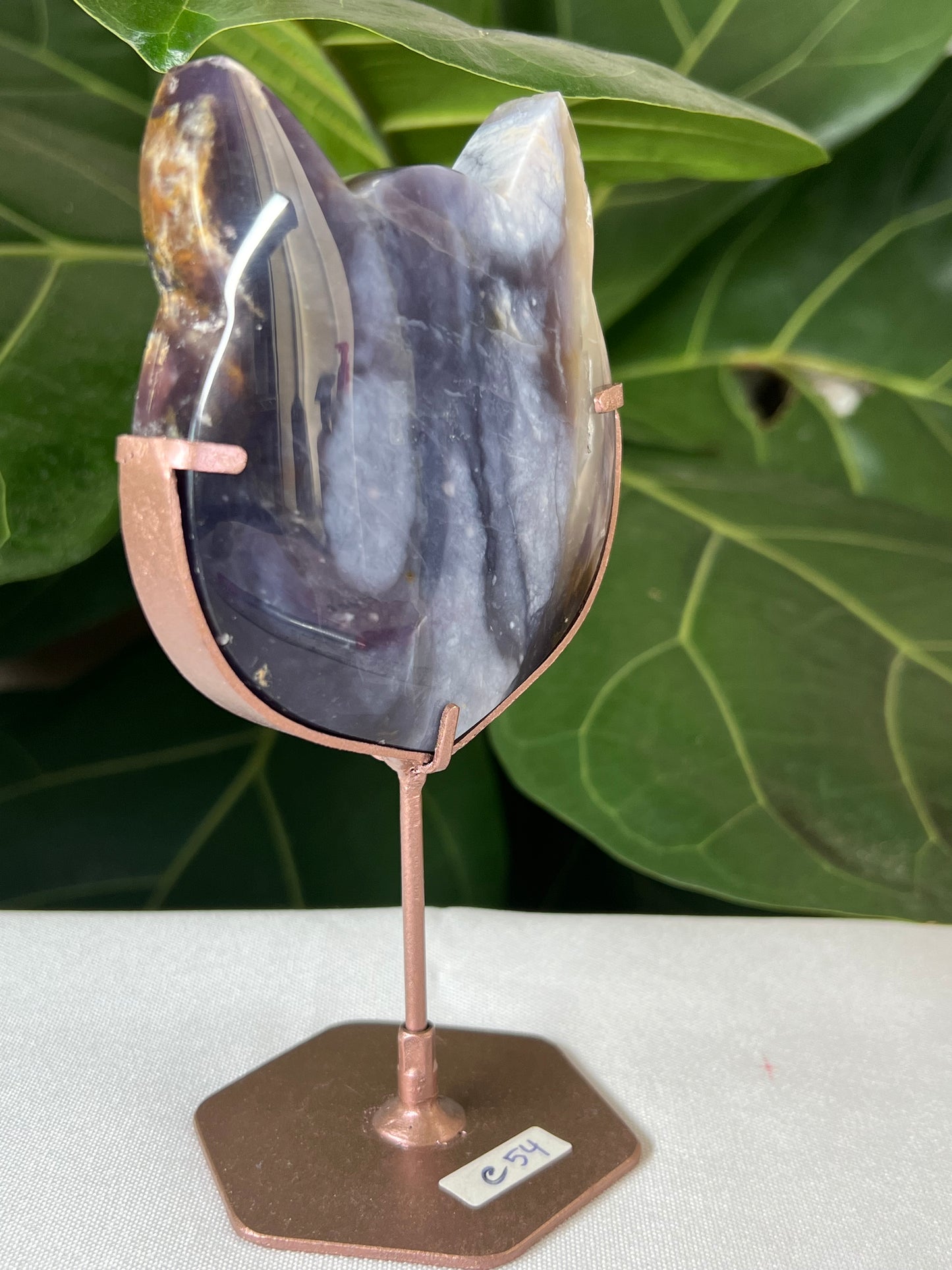 Purple Chalcedony Cat Head