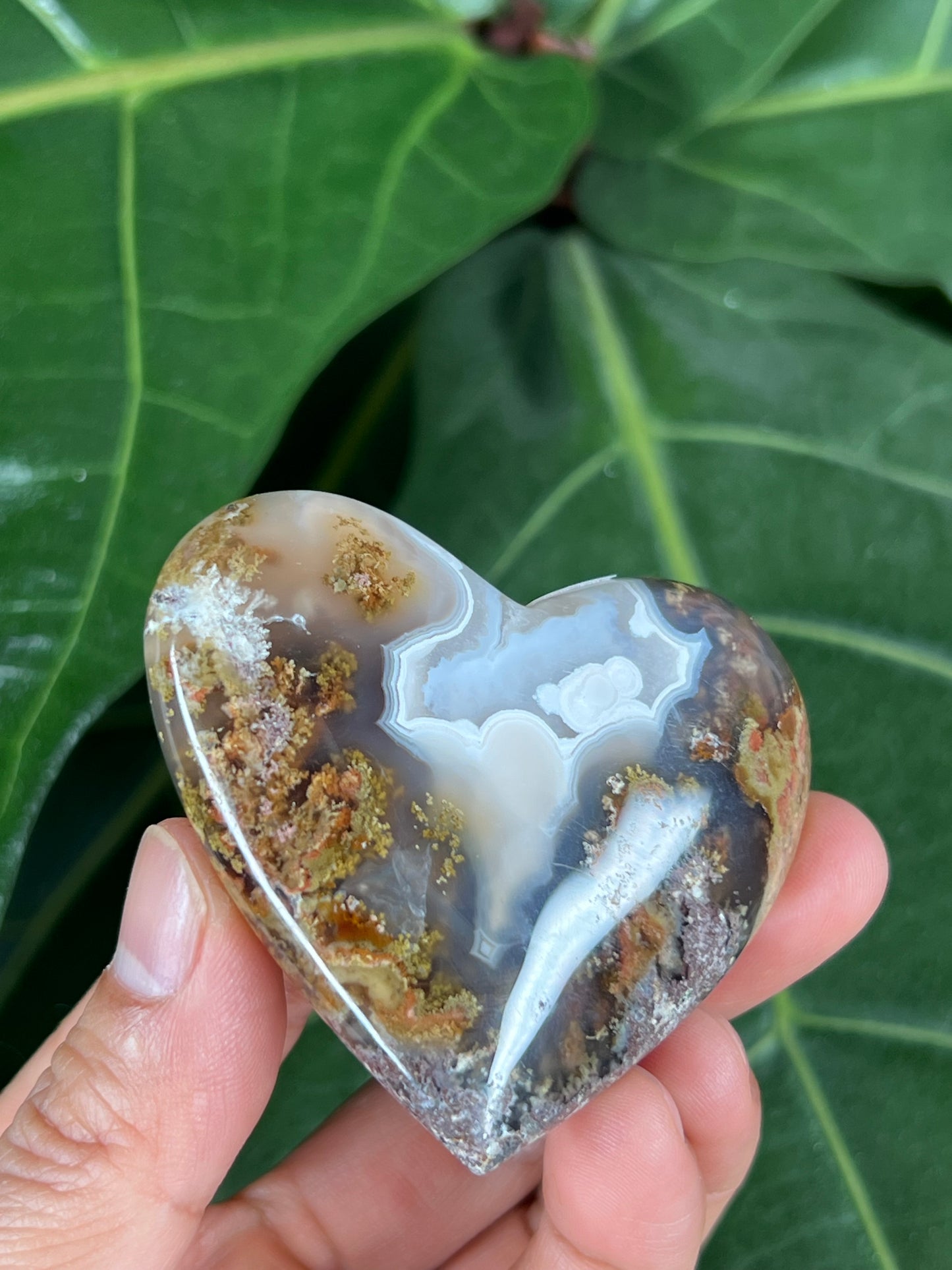 Scenic Moss Agate Heart