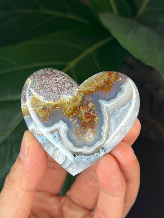 Scenic Moss Agate Heart