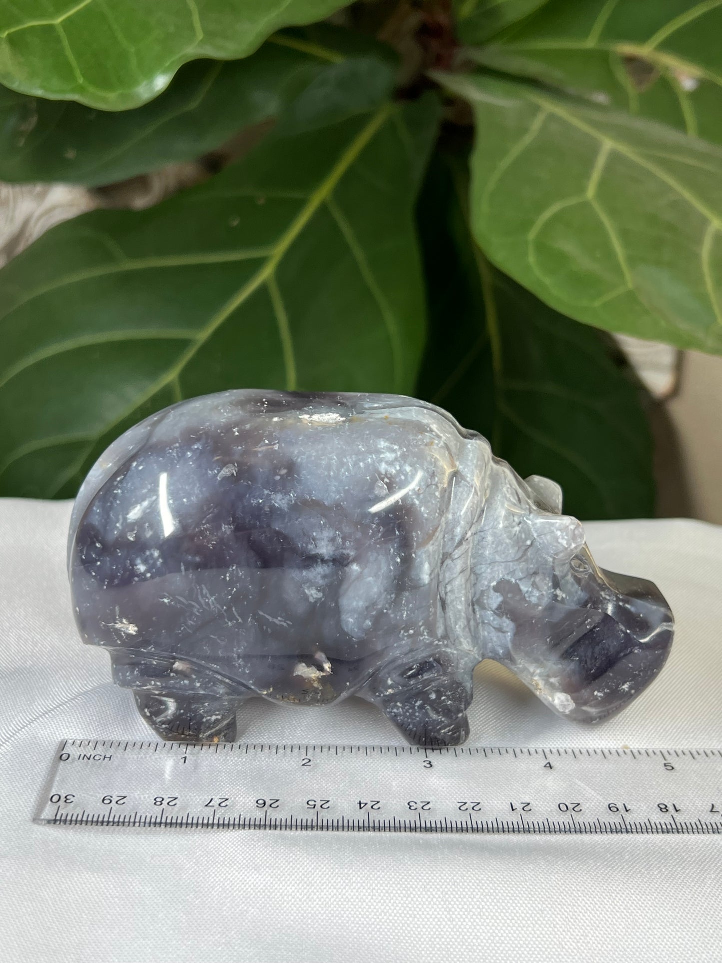 Purple Chalcedony Hippo