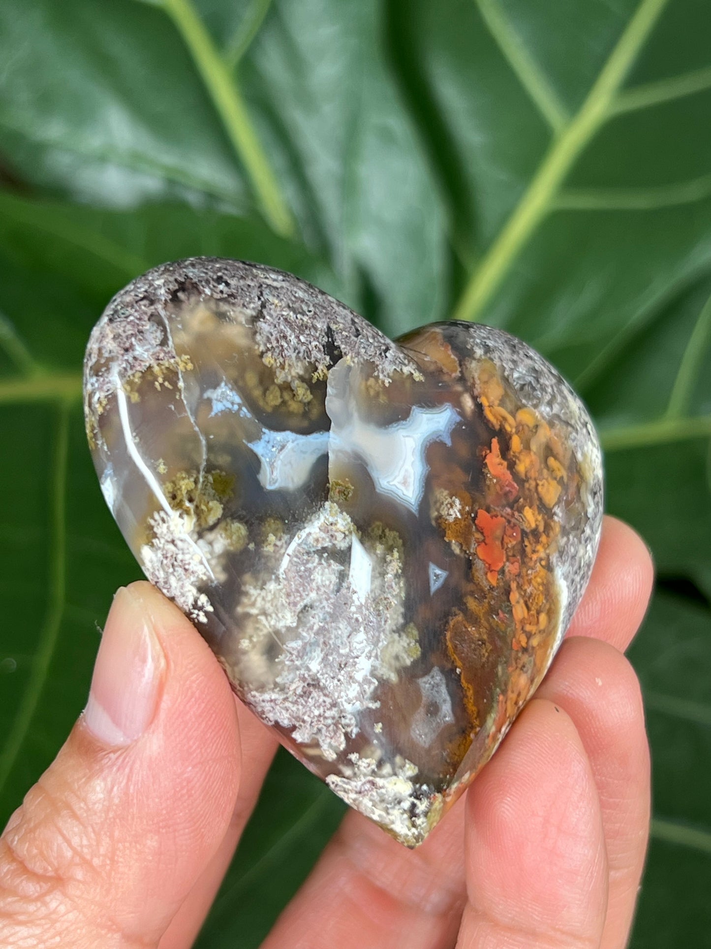 Scenic Moss Agate Heart