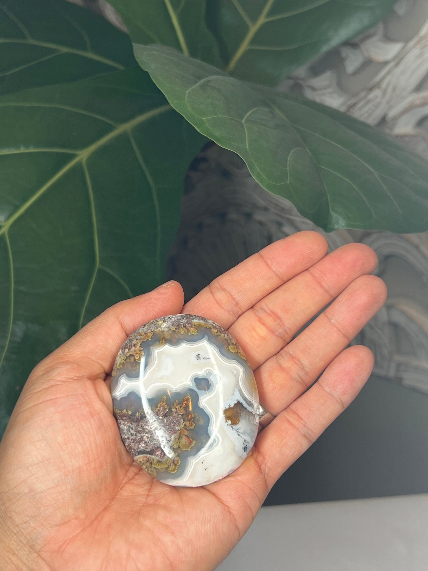 Scenic Moss Agate Palmstone