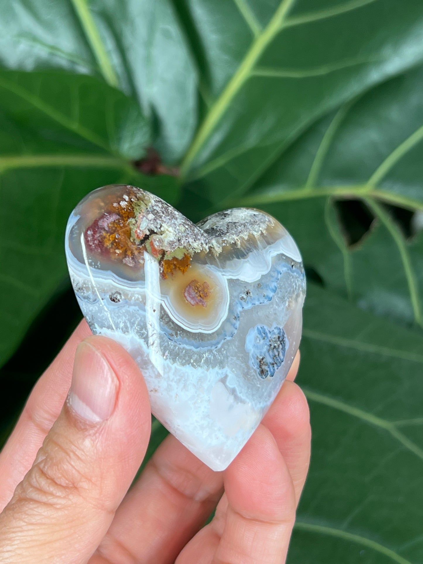 Scenic Moss Agate Heart