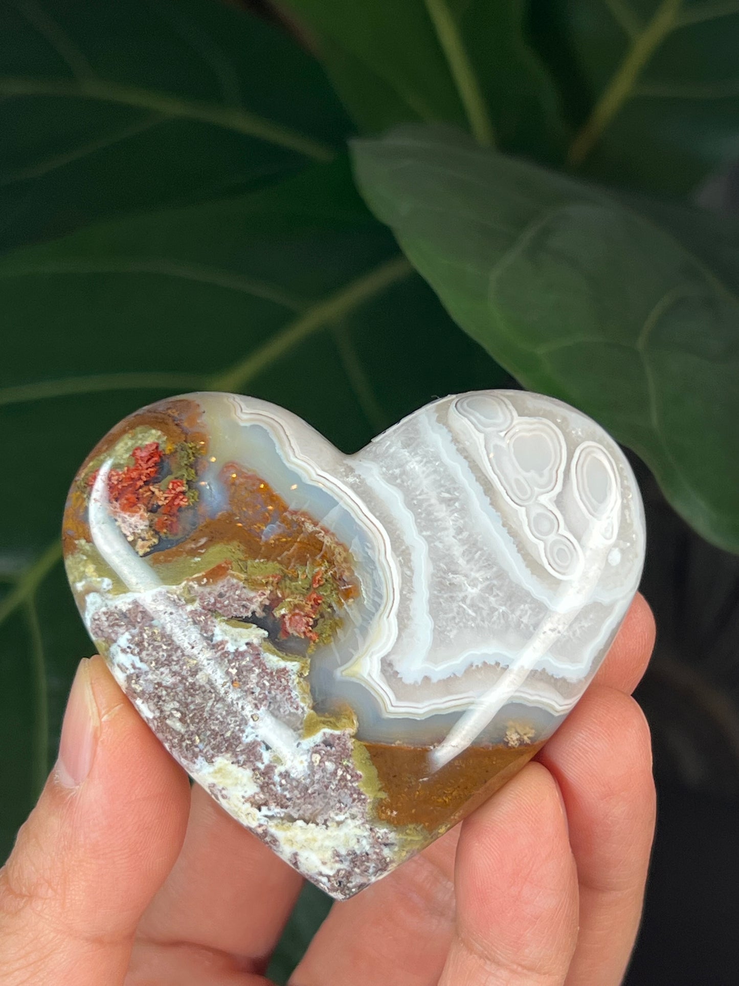 Scenic Moss Agate Heart