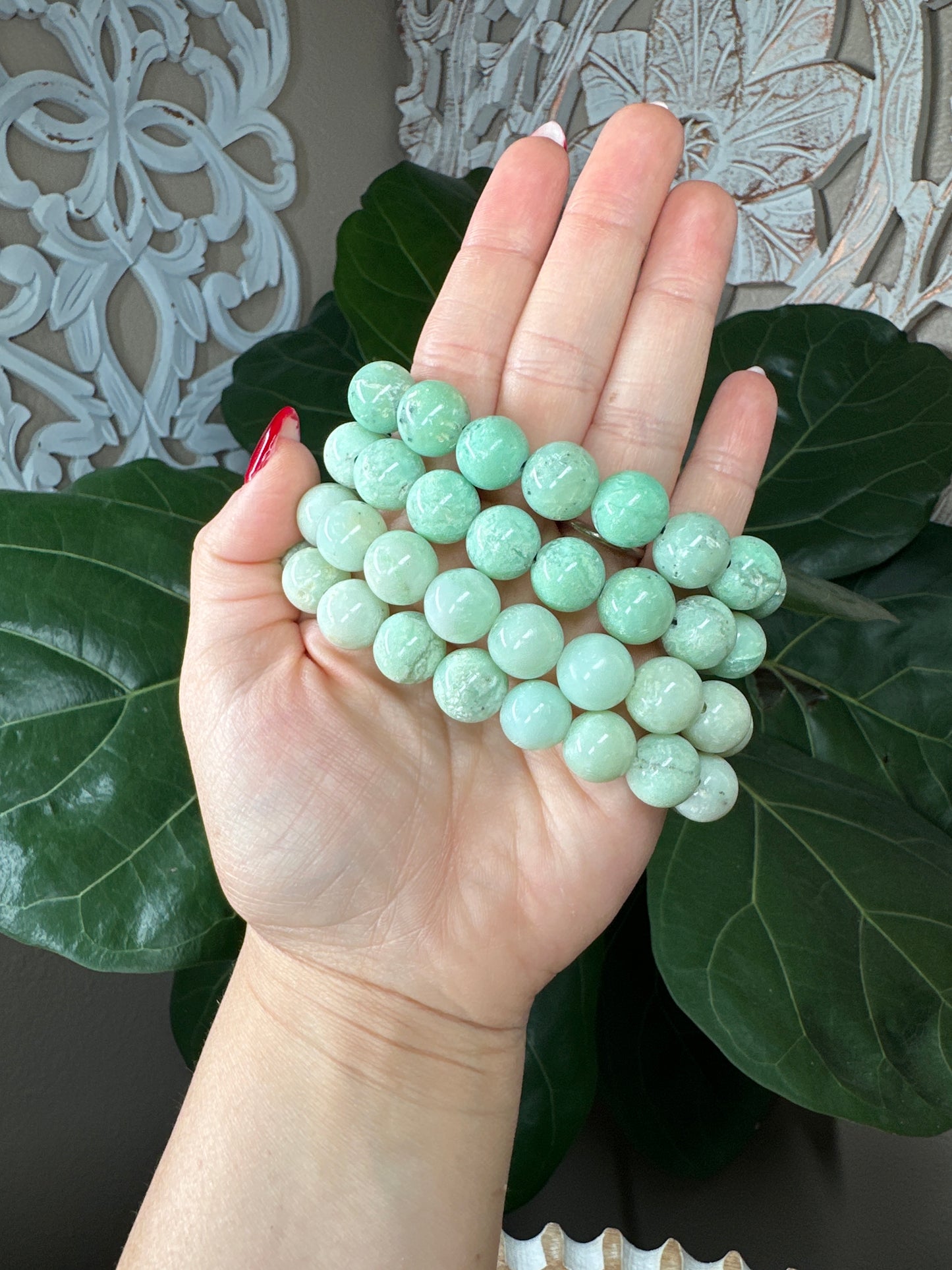 Chrysoprase Beaded Bracelet (13mm)