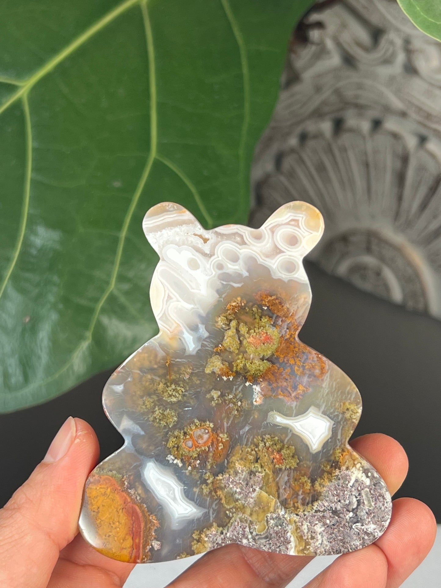 Scenic Moss Agate Bear