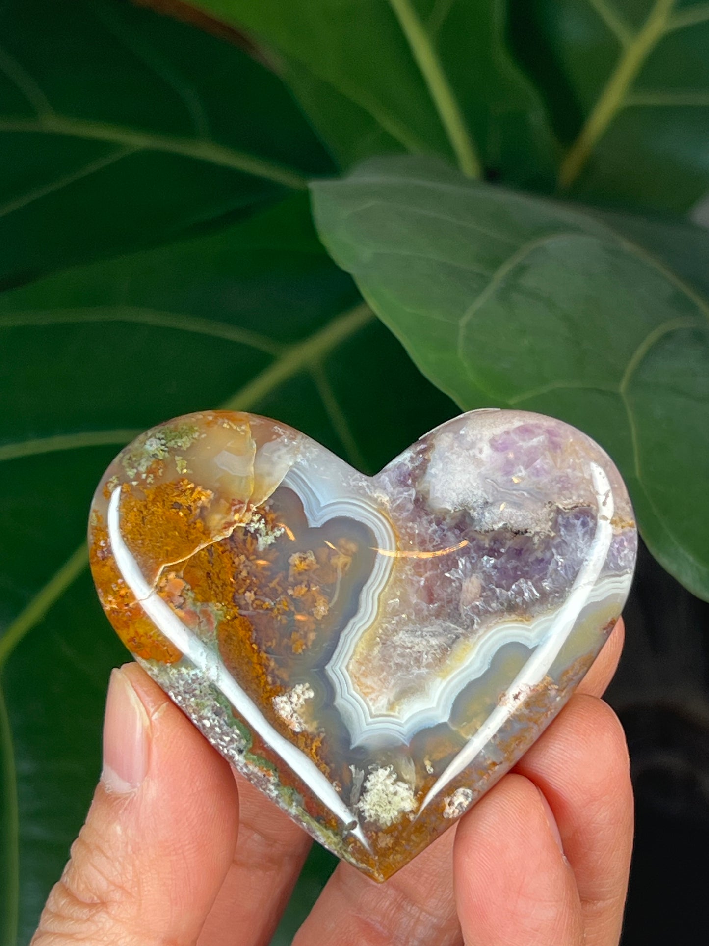 Scenic Moss Agate Heart