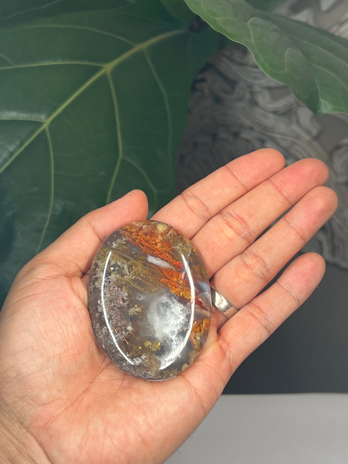 Scenic Moss Agate Palmstone