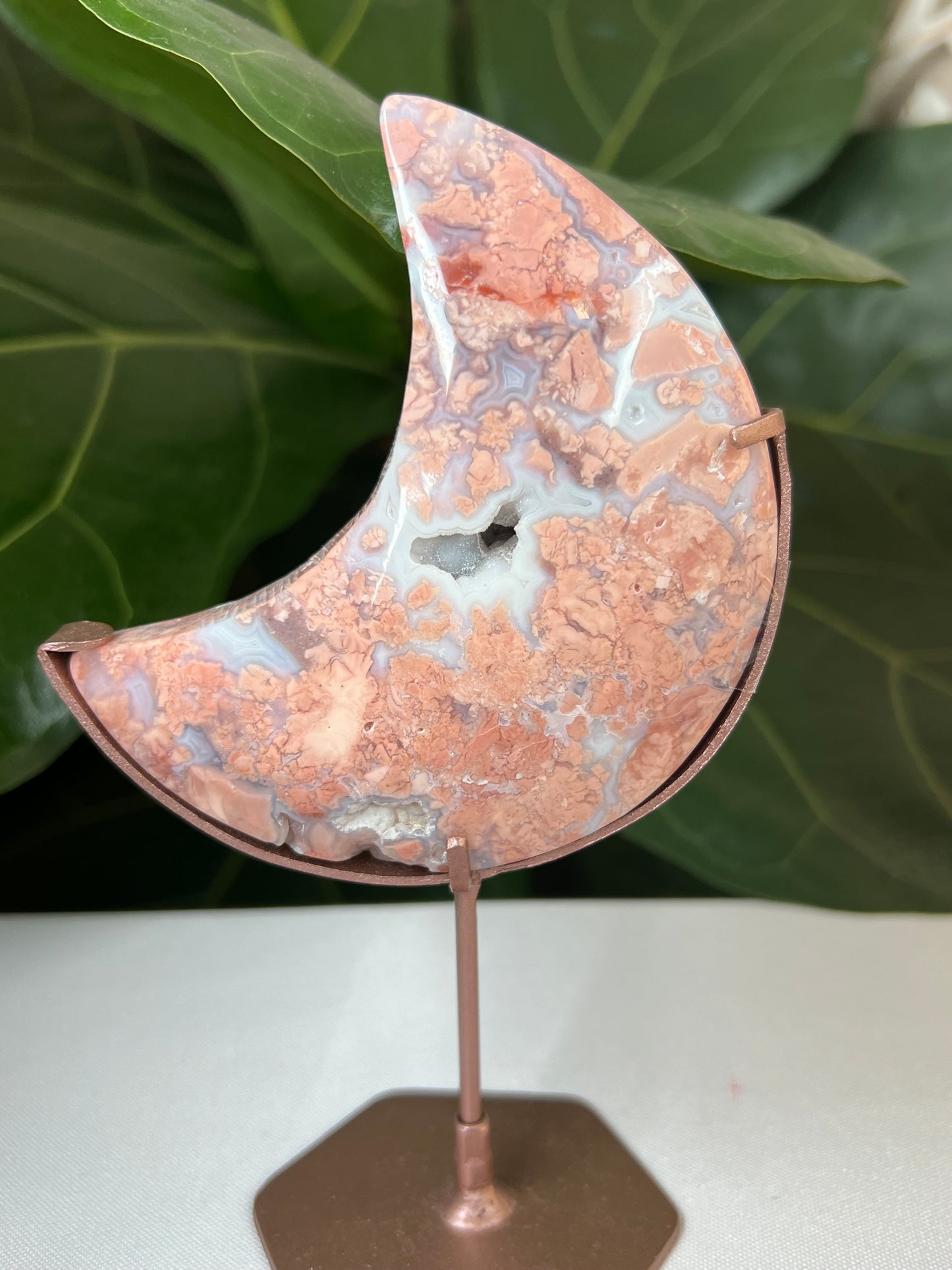 Cotton Candy Agate Moon