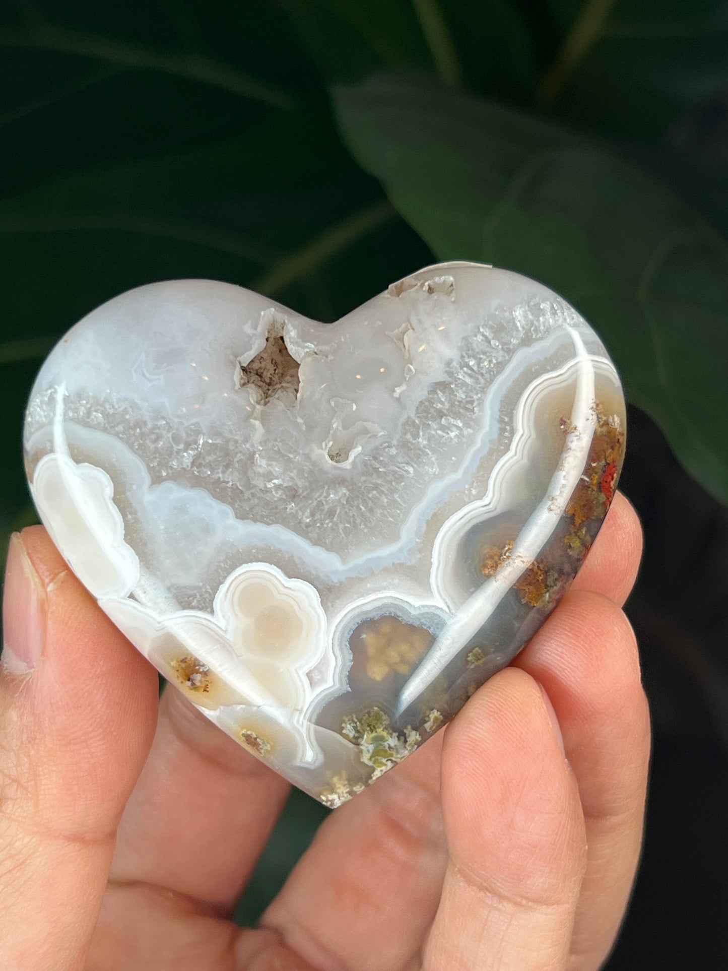 Scenic Moss Agate Heart