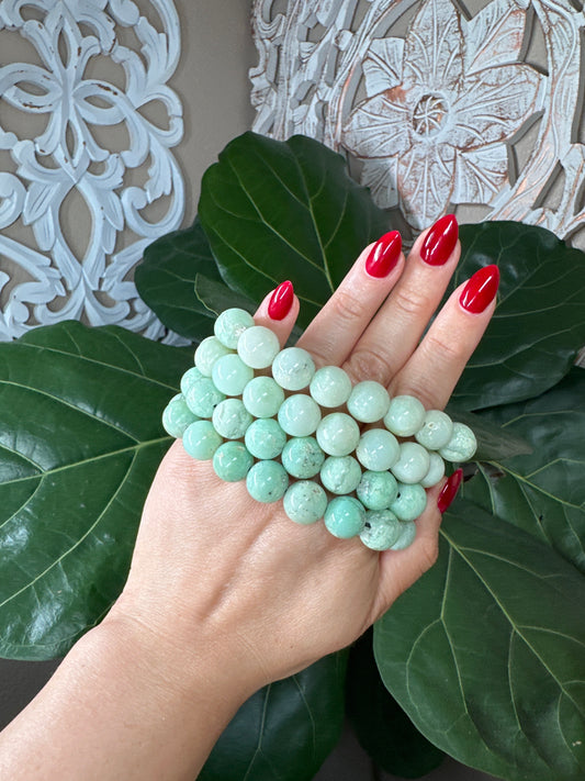 Chrysoprase Beaded Bracelet (13mm)