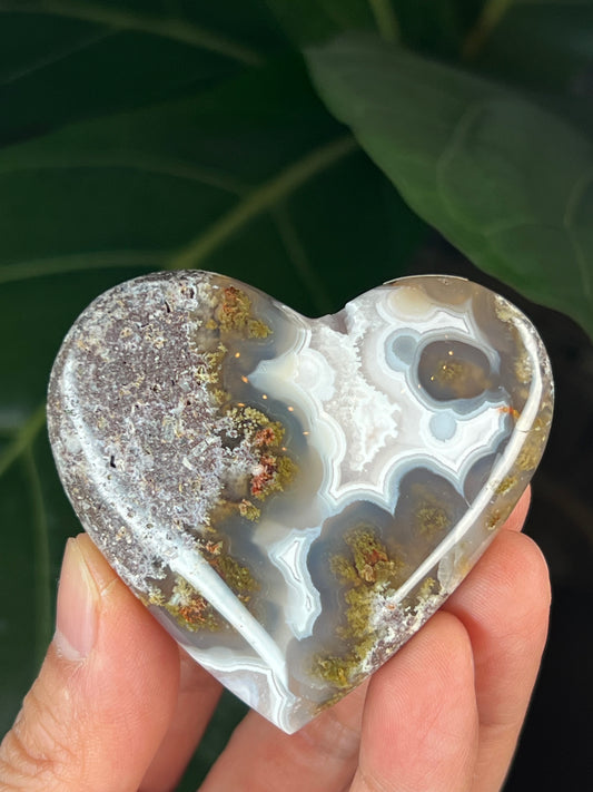 Scenic Moss Agate Heart