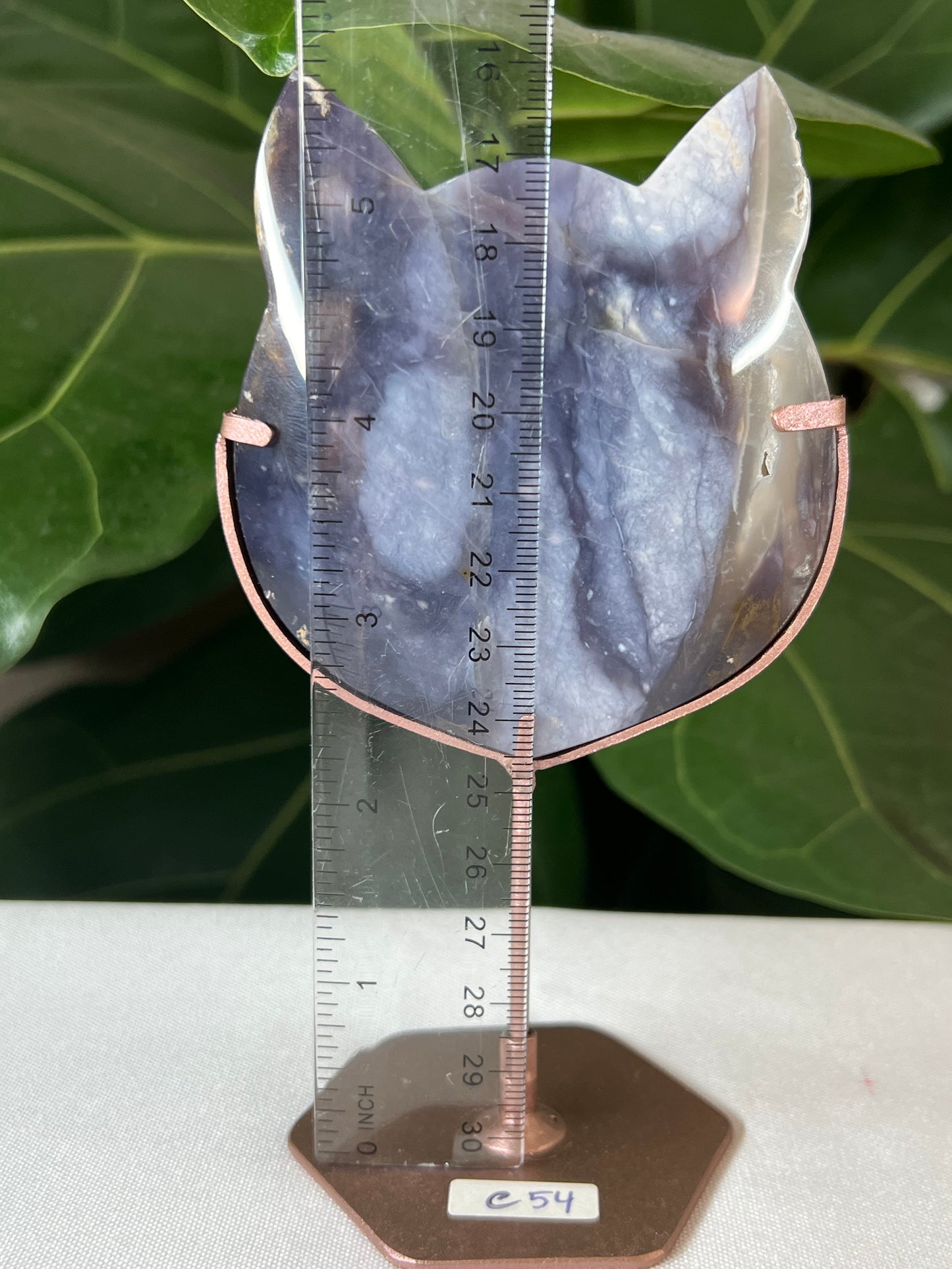 Purple Chalcedony Cat Head