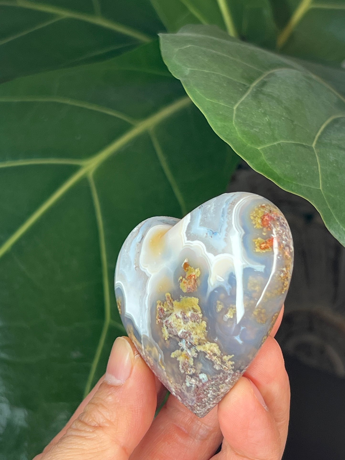 Scenic Moss Agate Heart