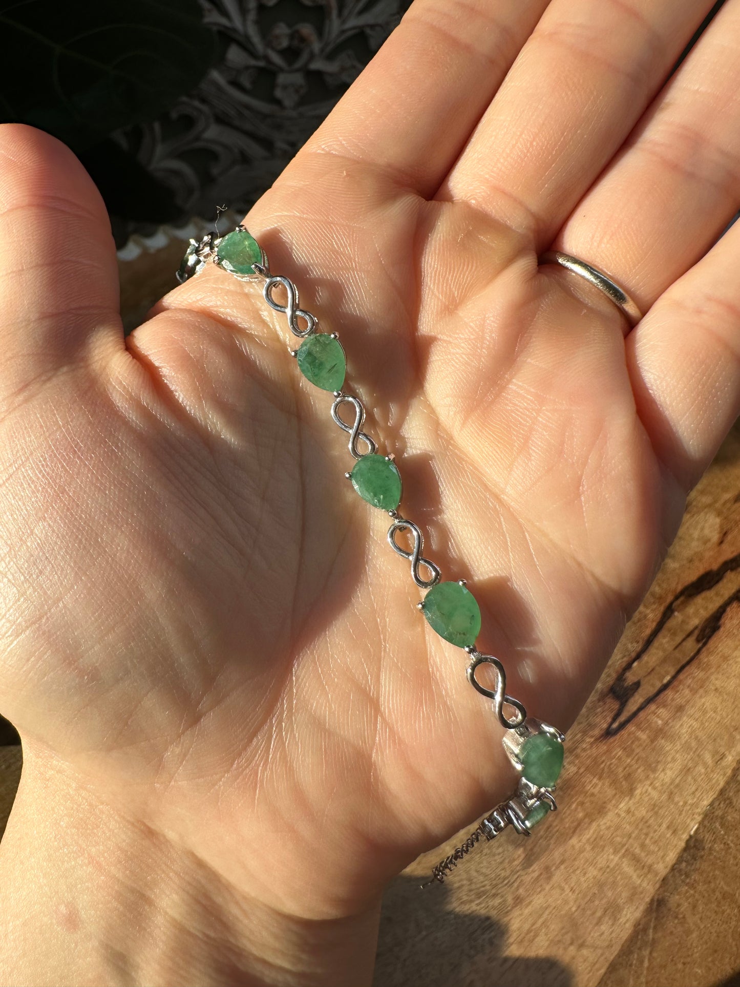 Emerald Infinity Bracelet