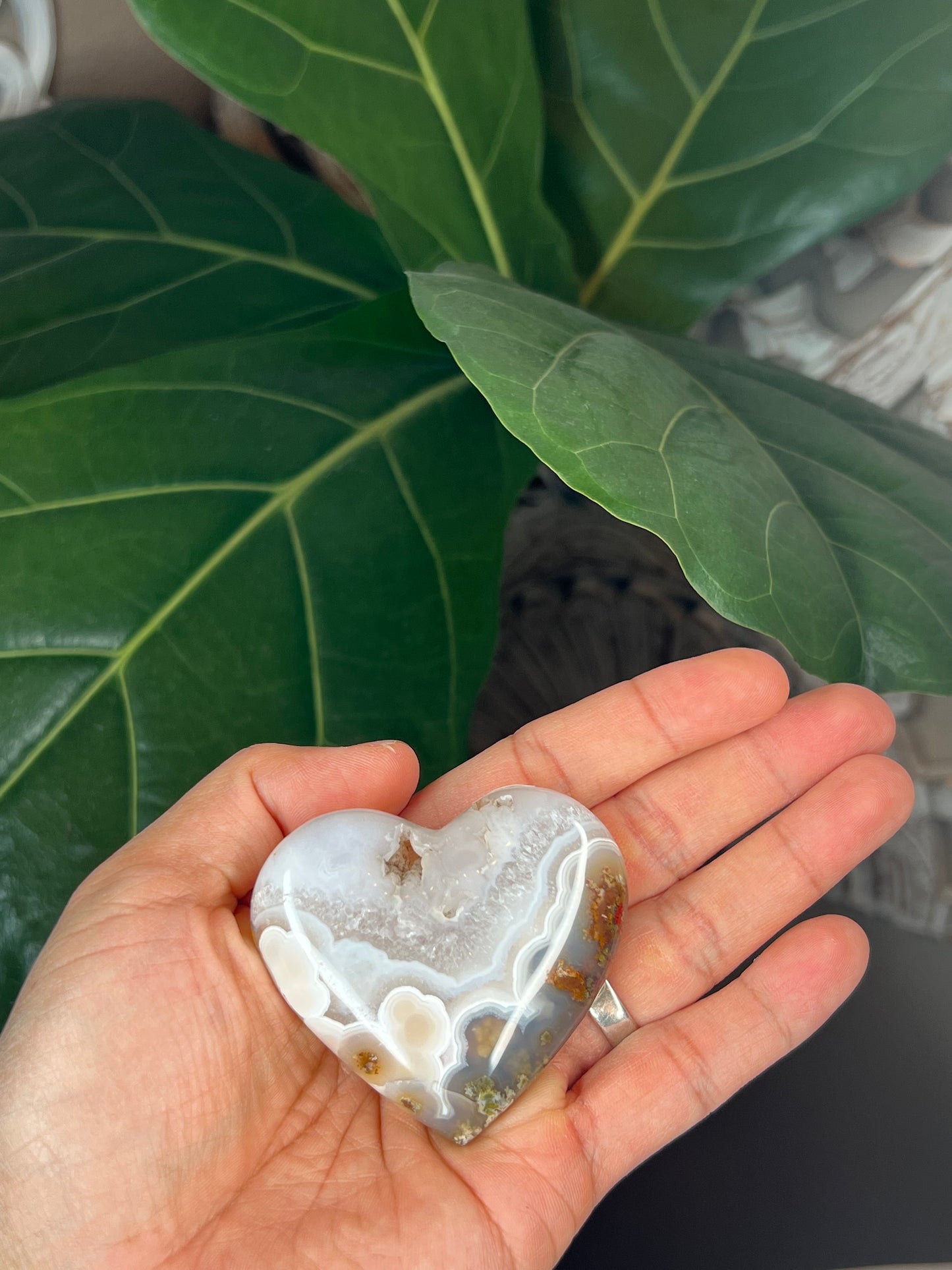 Scenic Moss Agate Heart