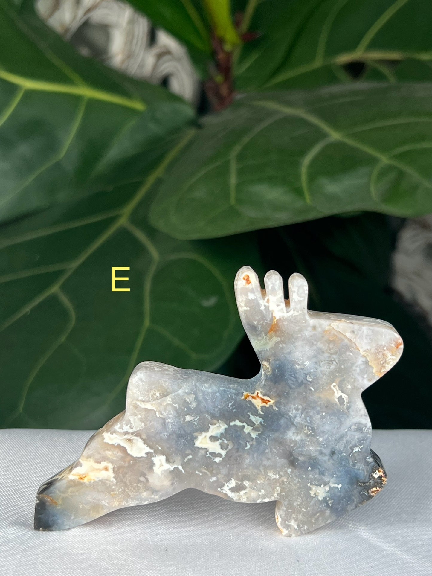 Blue Plume Agate Reindeer