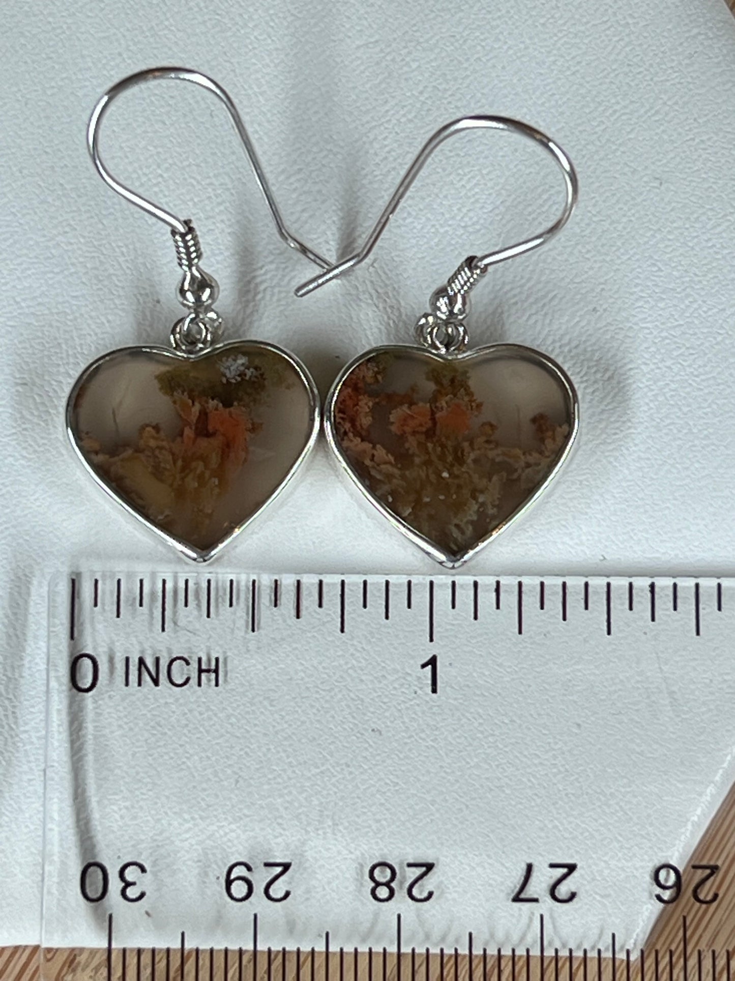 Scenic Moss Agate Heart Earrings