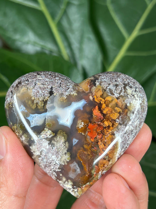 Scenic Moss Agate Heart