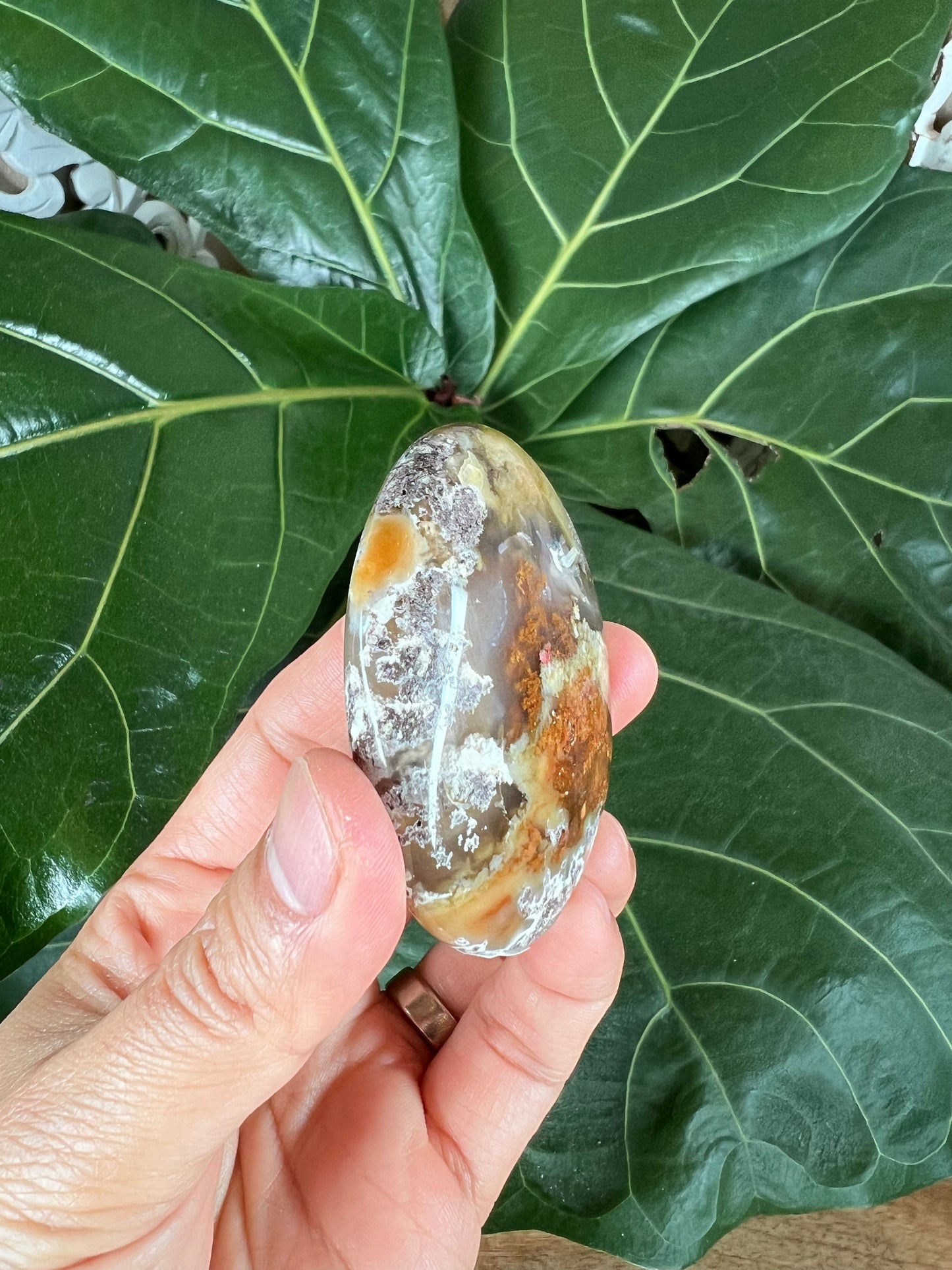 Scenic Moss  Agate Palm Stone