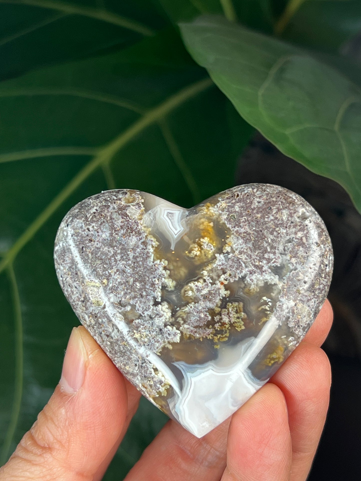 Scenic Moss Agate Heart