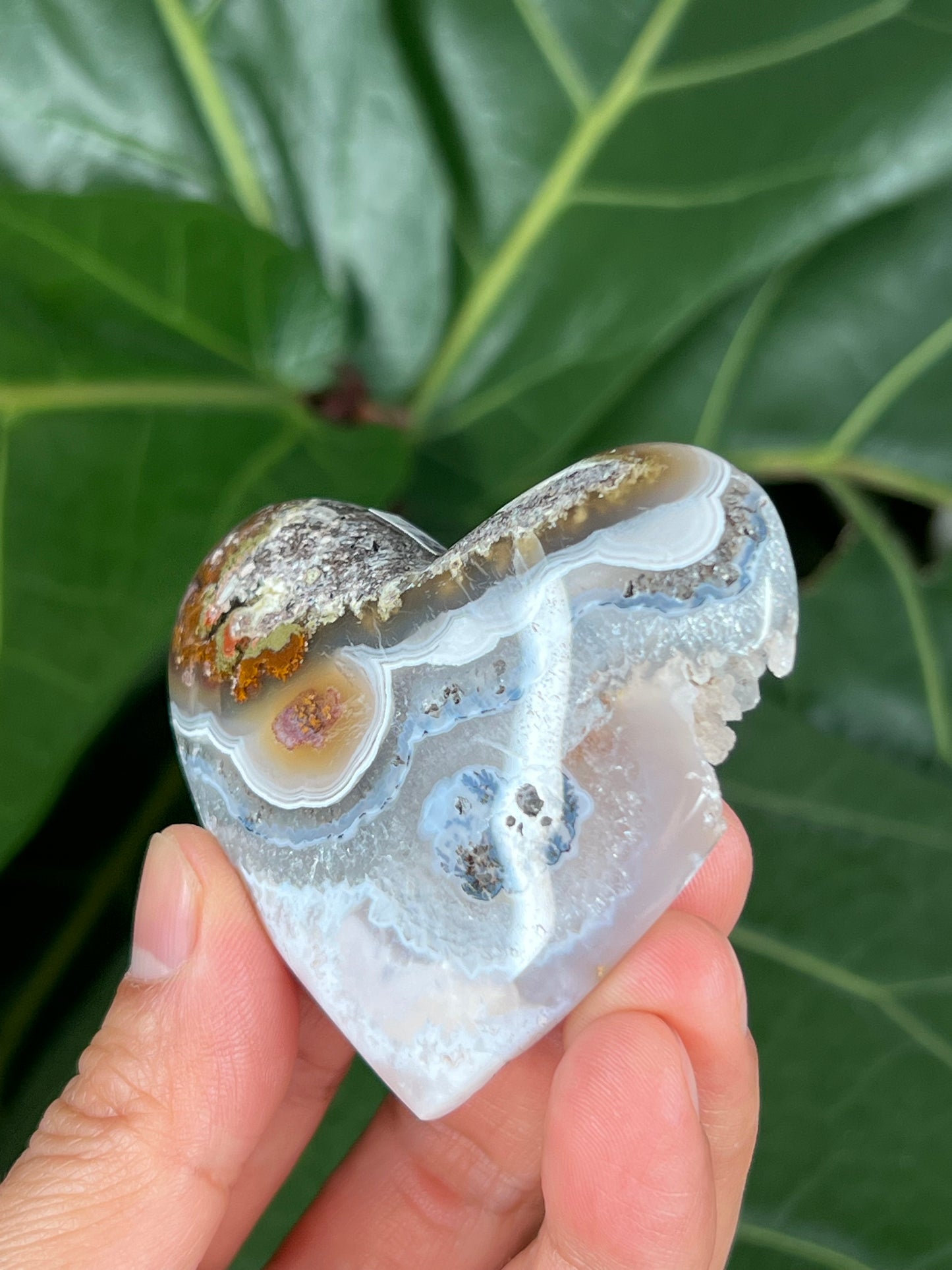 Scenic Moss Agate Heart