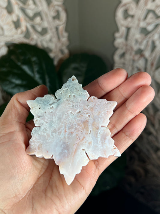 Rainbow Plume Agate Snowflake