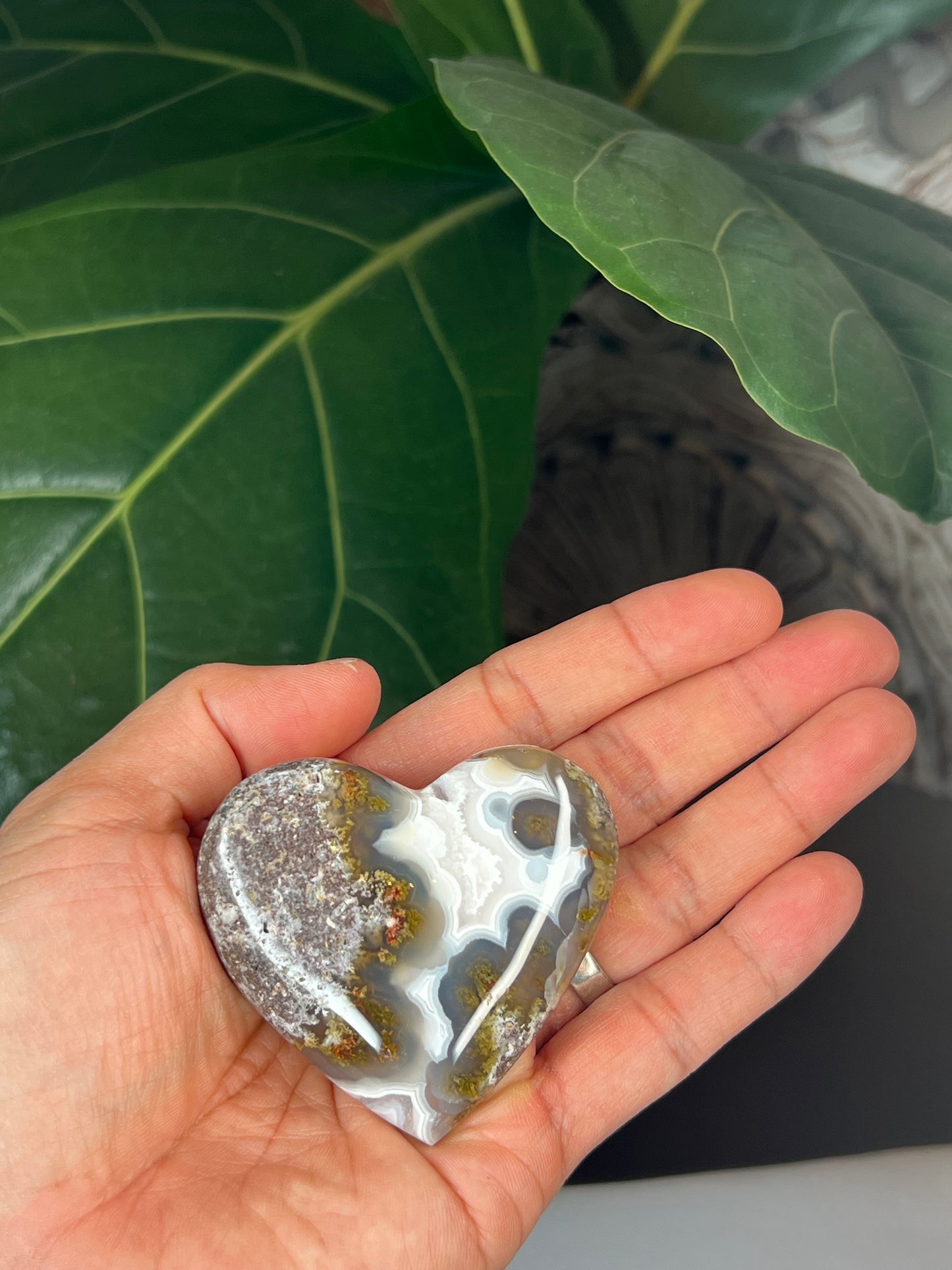 Scenic Moss Agate Heart