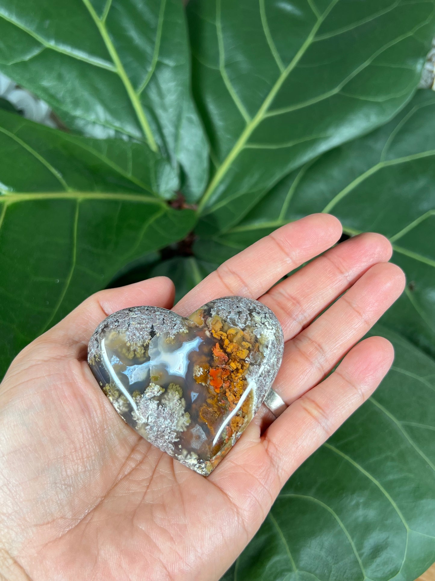 Scenic Moss Agate Heart