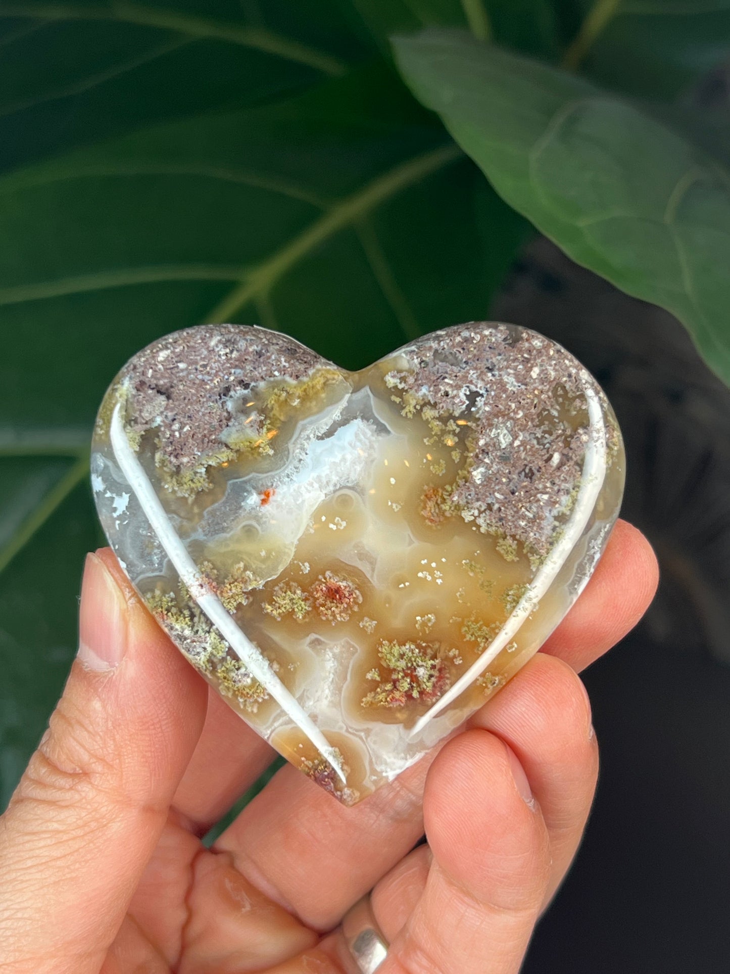 Scenic Moss Agate Heart