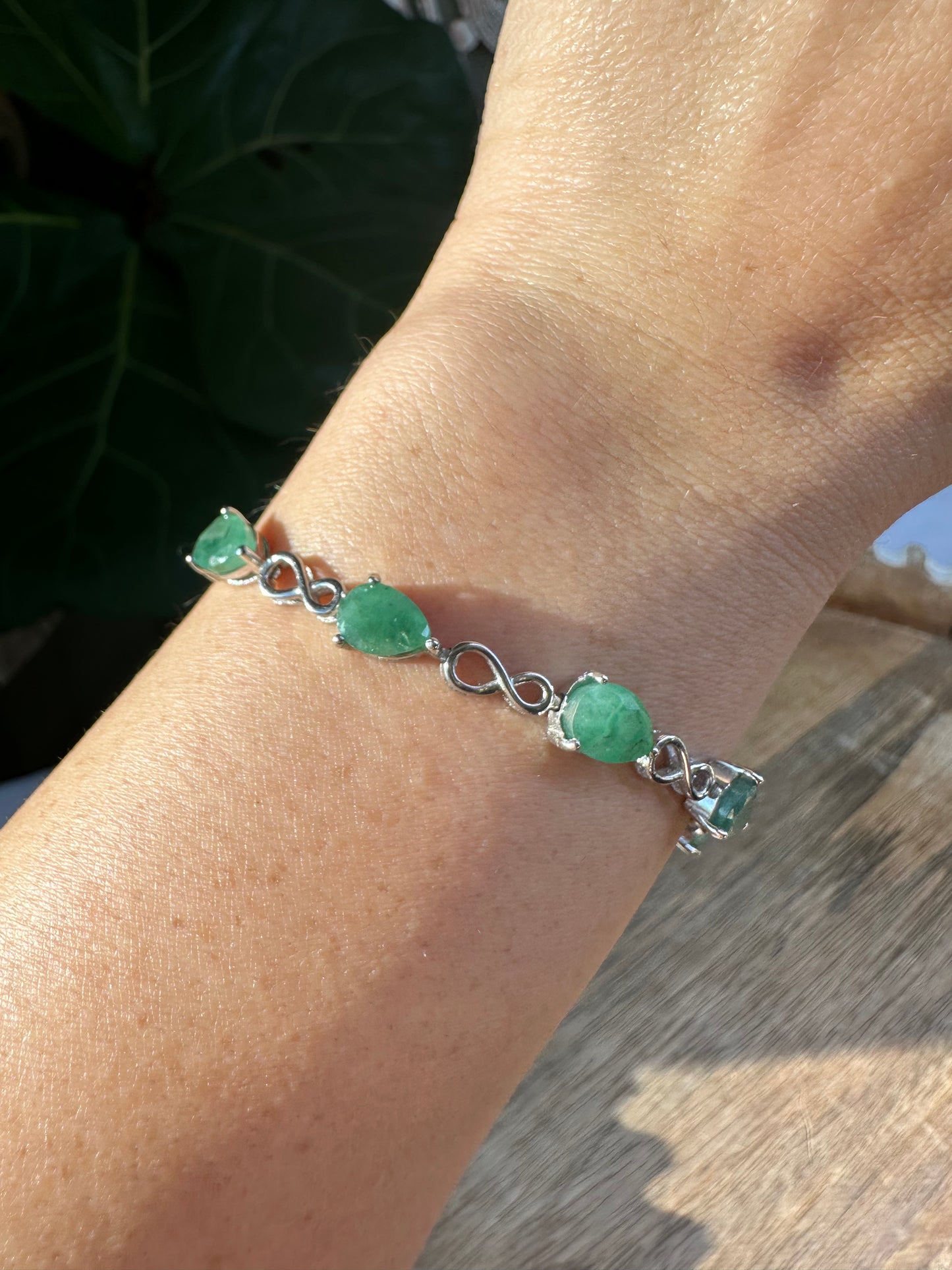 Emerald Infinity Bracelet