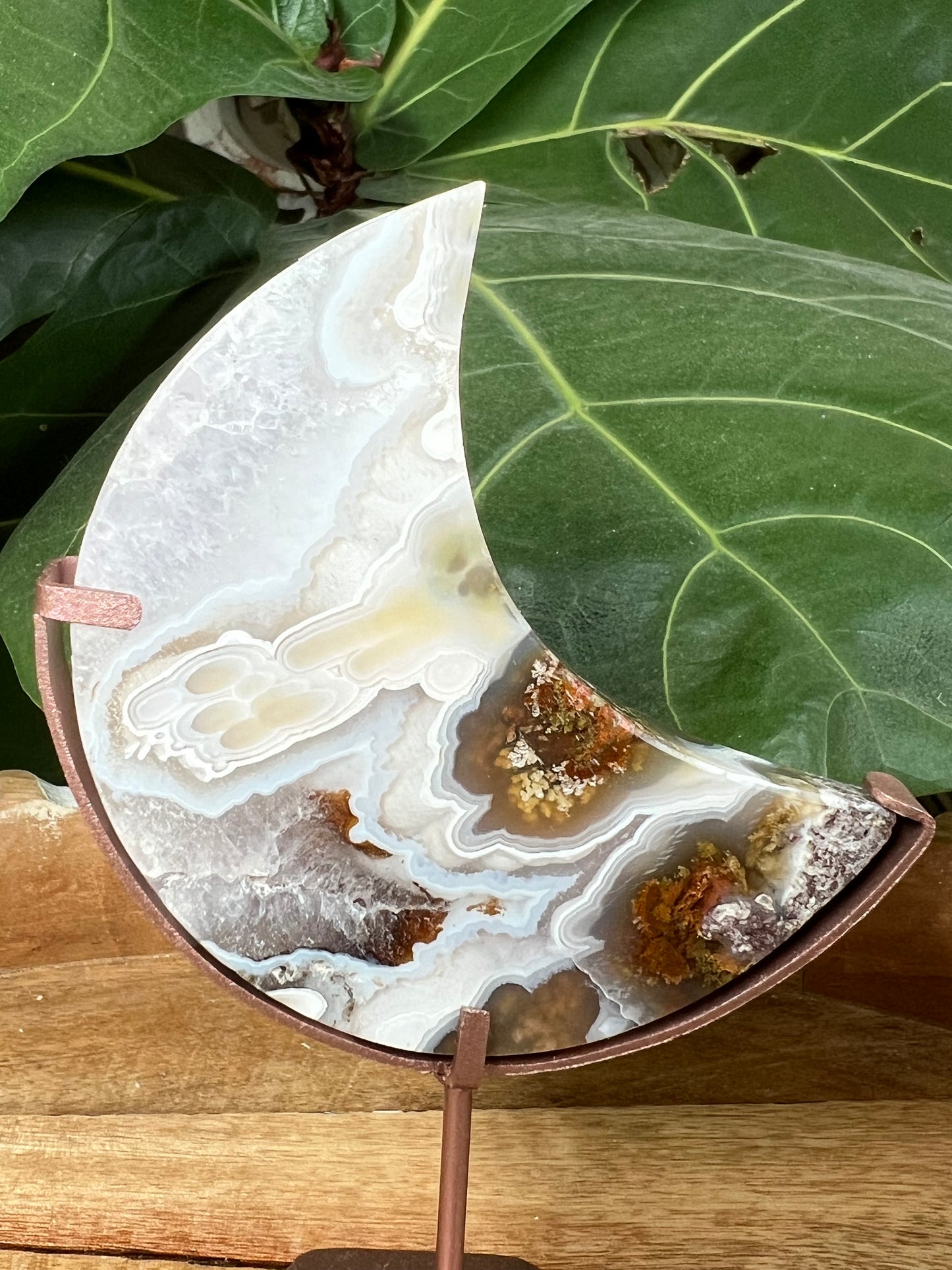 Scenic Moss Agate on Stand