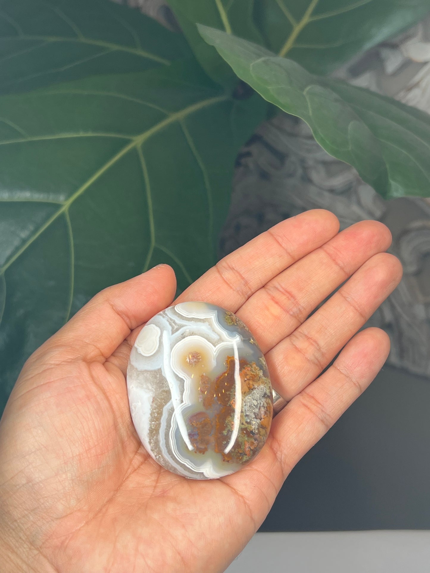 Scenic Moss Agate Palmstone