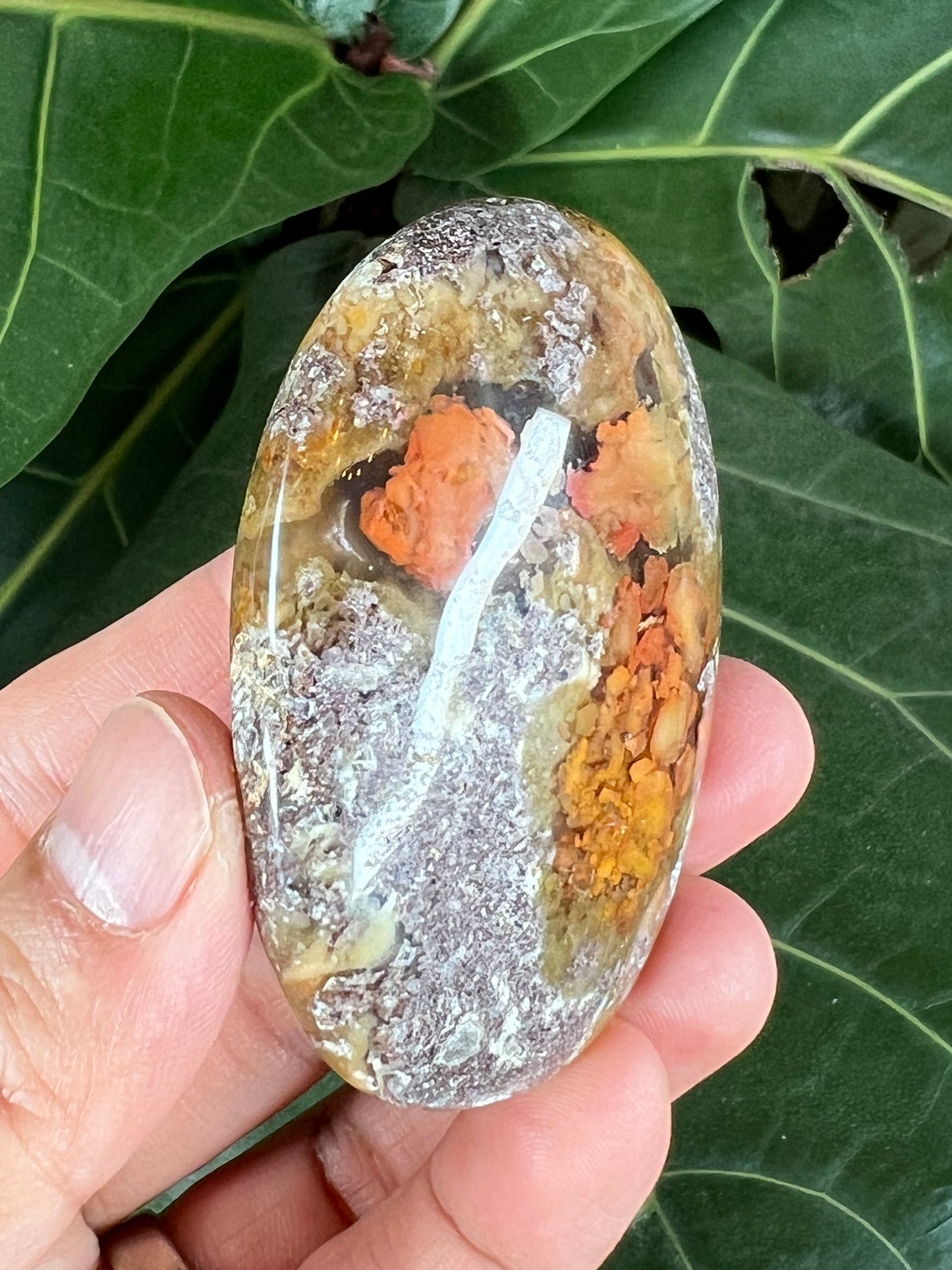 Scenic Moss Agate Palm Stone