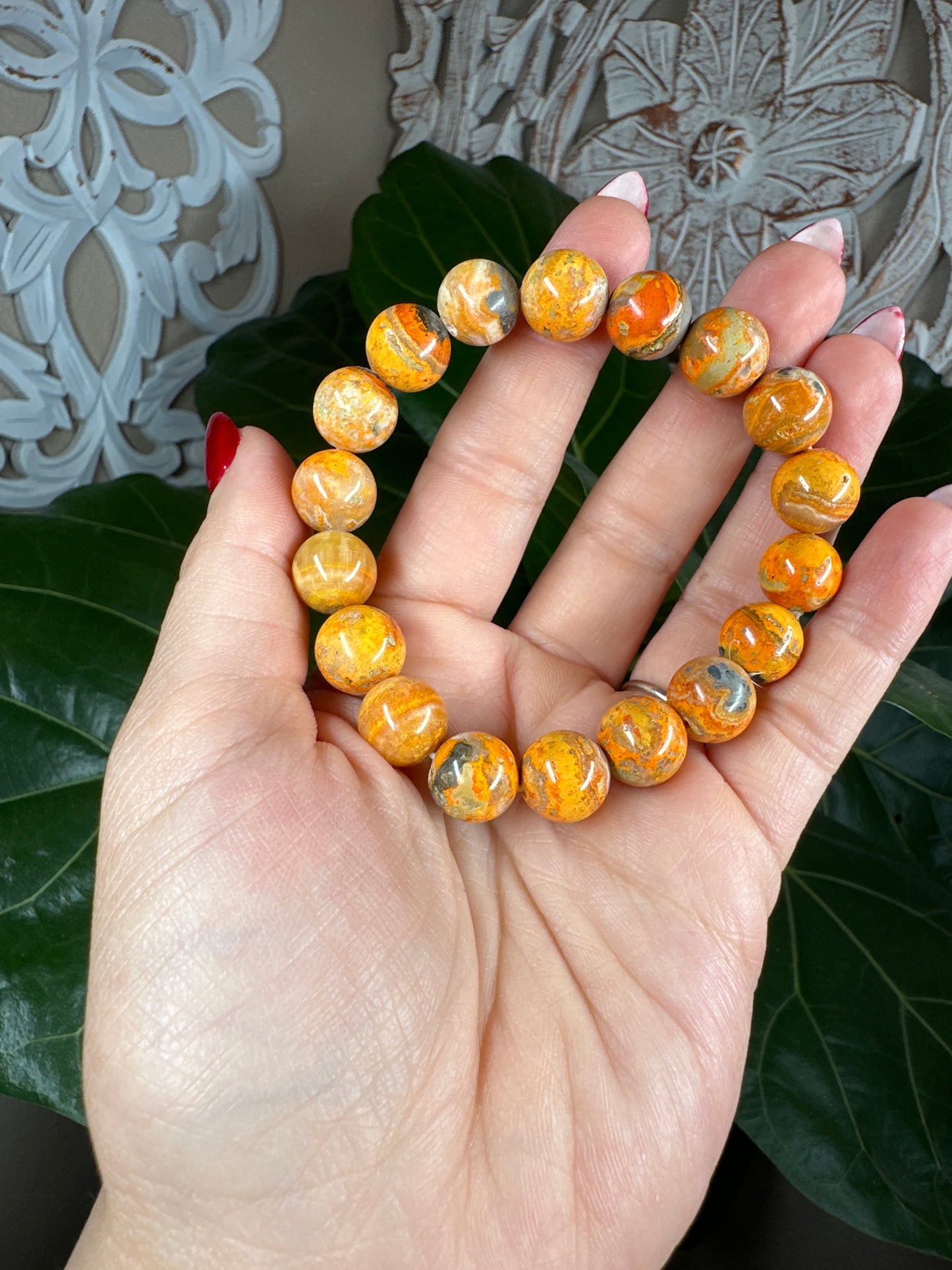 Bumblebee Jasper Beaded Bracelet (12mm)