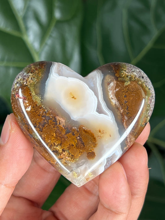 Scenic Moss Agate Heart