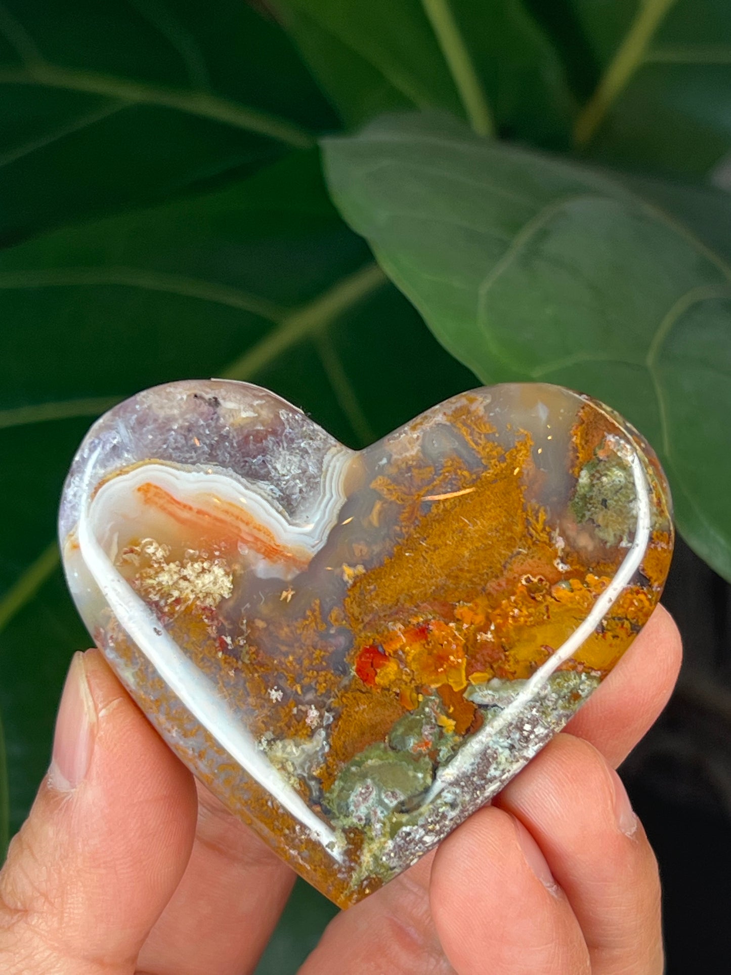 Scenic Moss Agate Heart