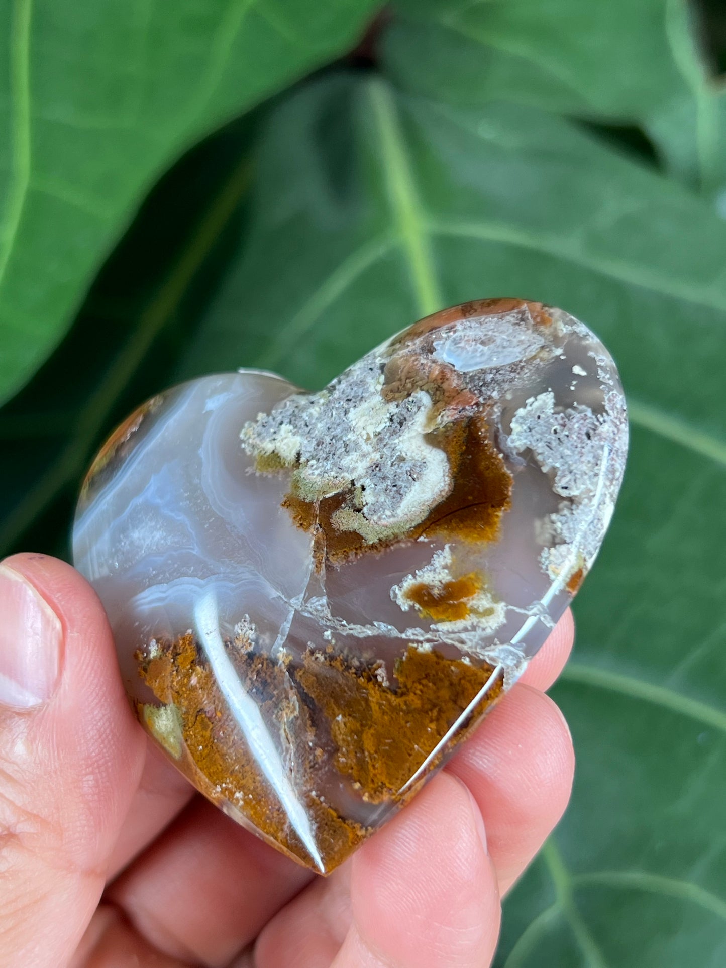 Scenic Moss Agate Heart