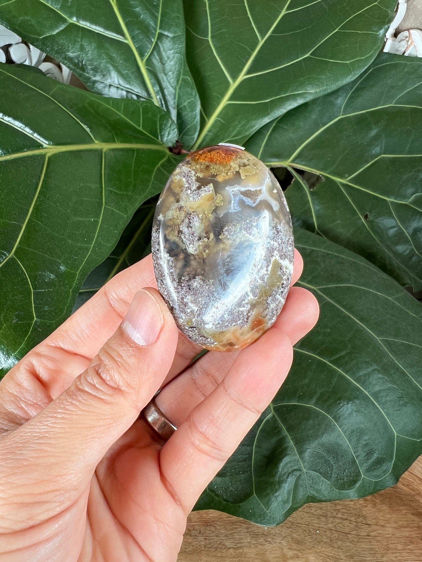 Scenic Moss Agate Palm Stone