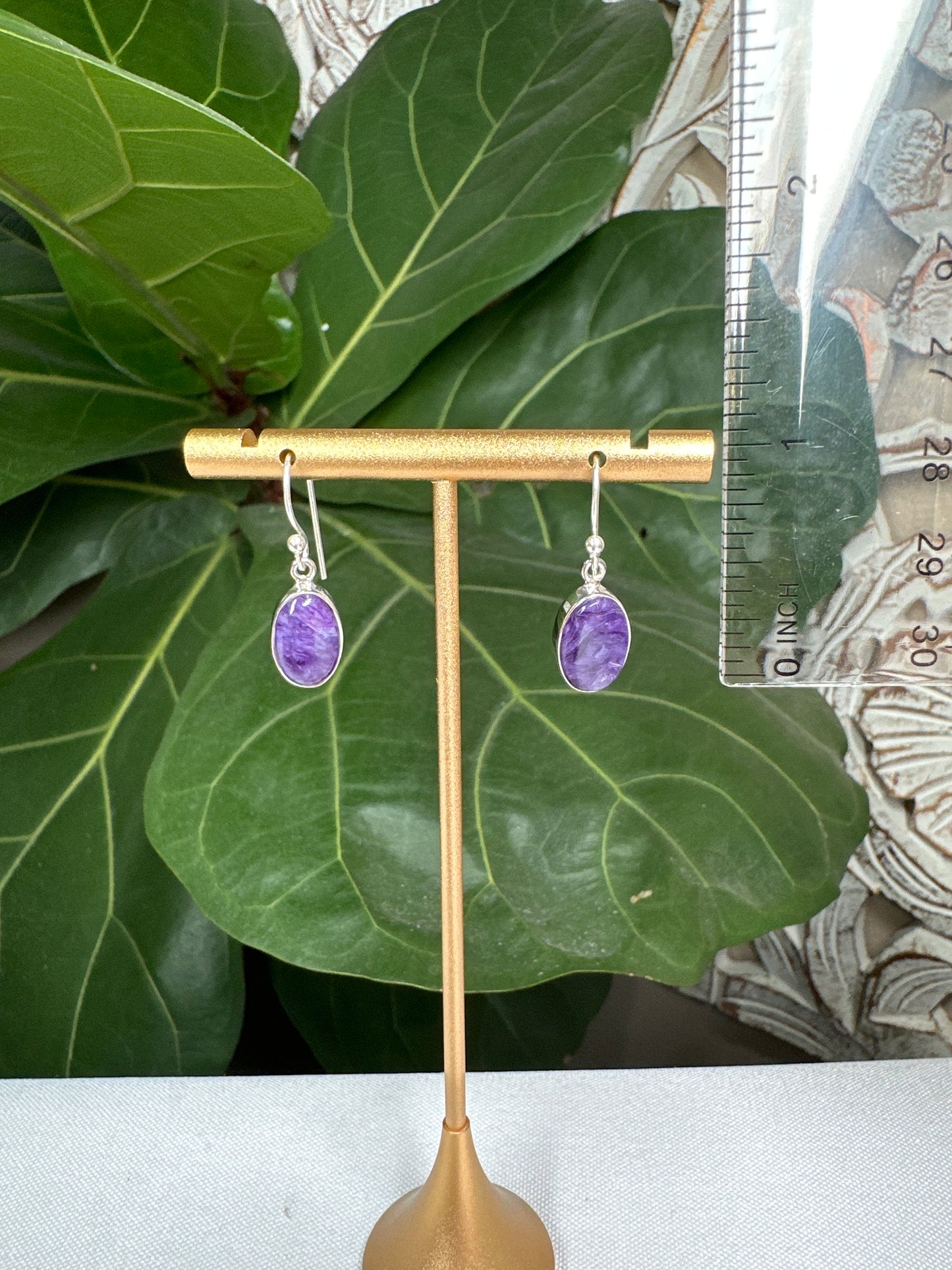 Charoite Dangle Earrings