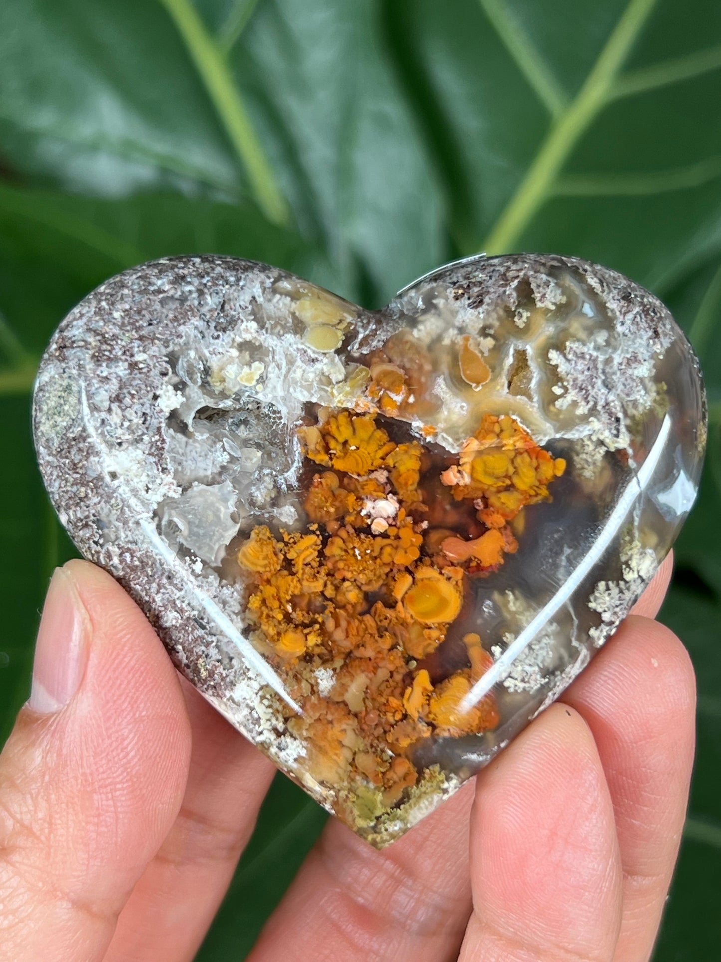 Scenic Moss Agate Heart