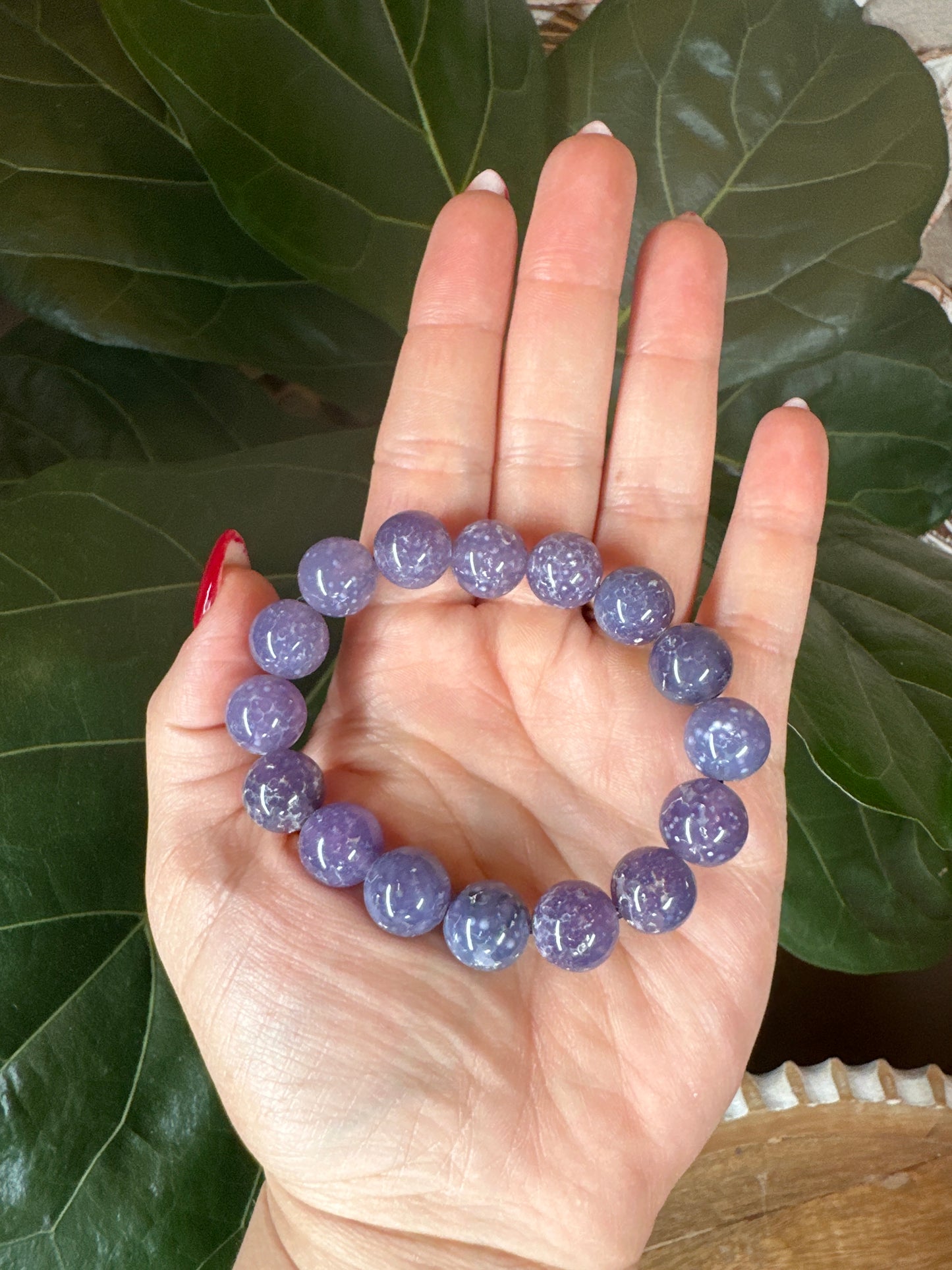 Grape Agate Beaded Bracelet (12mm)